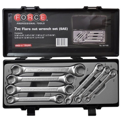 Force 7pc Flare Nut Wrench Set